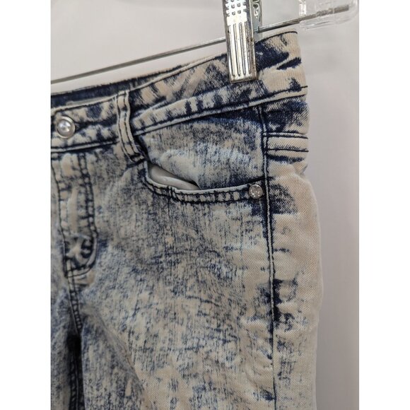 O.S.C. Bobens Trading Co NY Junior Jean Shorts Acid Wash Rhinestones Size 14 - Picture 3 of 11